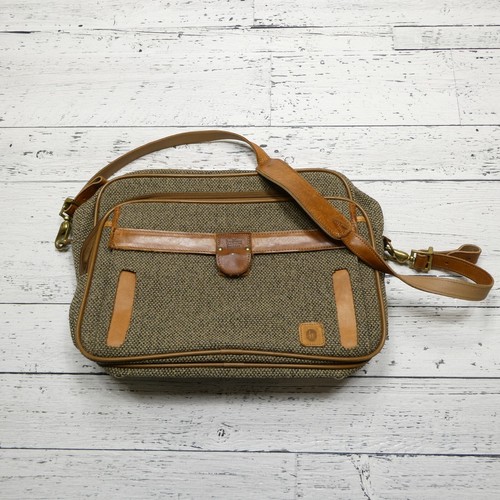 Vintage Hartmann Reisegepäck Tweed & Leder Umhängetasche Messenger Bag Handgepäck