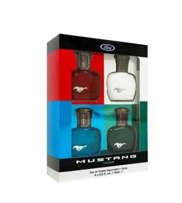 Mustang for Men 4 Piece Gift Set EDT 0.5 oz / 15 mL (Red White