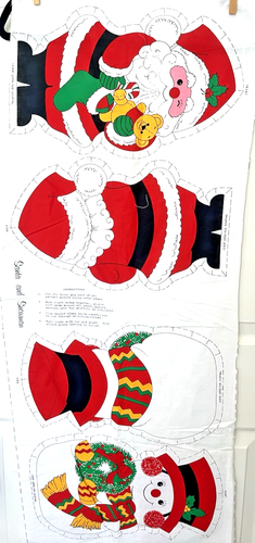 Santa & Schneemann Stoff Kissen Panel Schneiden und Nähen 15" Cranston VIP