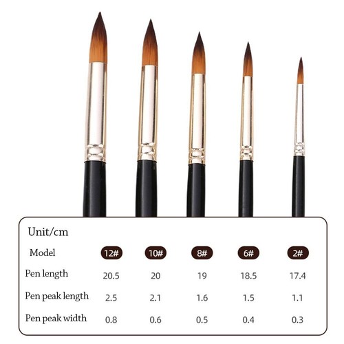 Ensemble de pinceaux aquarelle cheveux doux nylon soldes pinceau plat pinceau à peindre cadeau