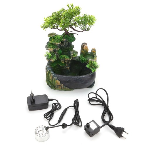 Tisch Wasserfallbrunnen Zimmerbrunnen Ornament mit Beleuchtung mit Zerstäuber - Bild 9 von 12