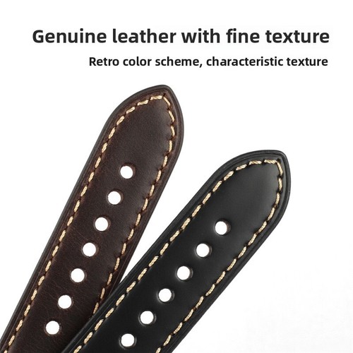 Correa de reloj de cuero genuino de cera de aceite pulsera de negocios de liberación rápida para hombre 22 mm - Imagen 9 de 13