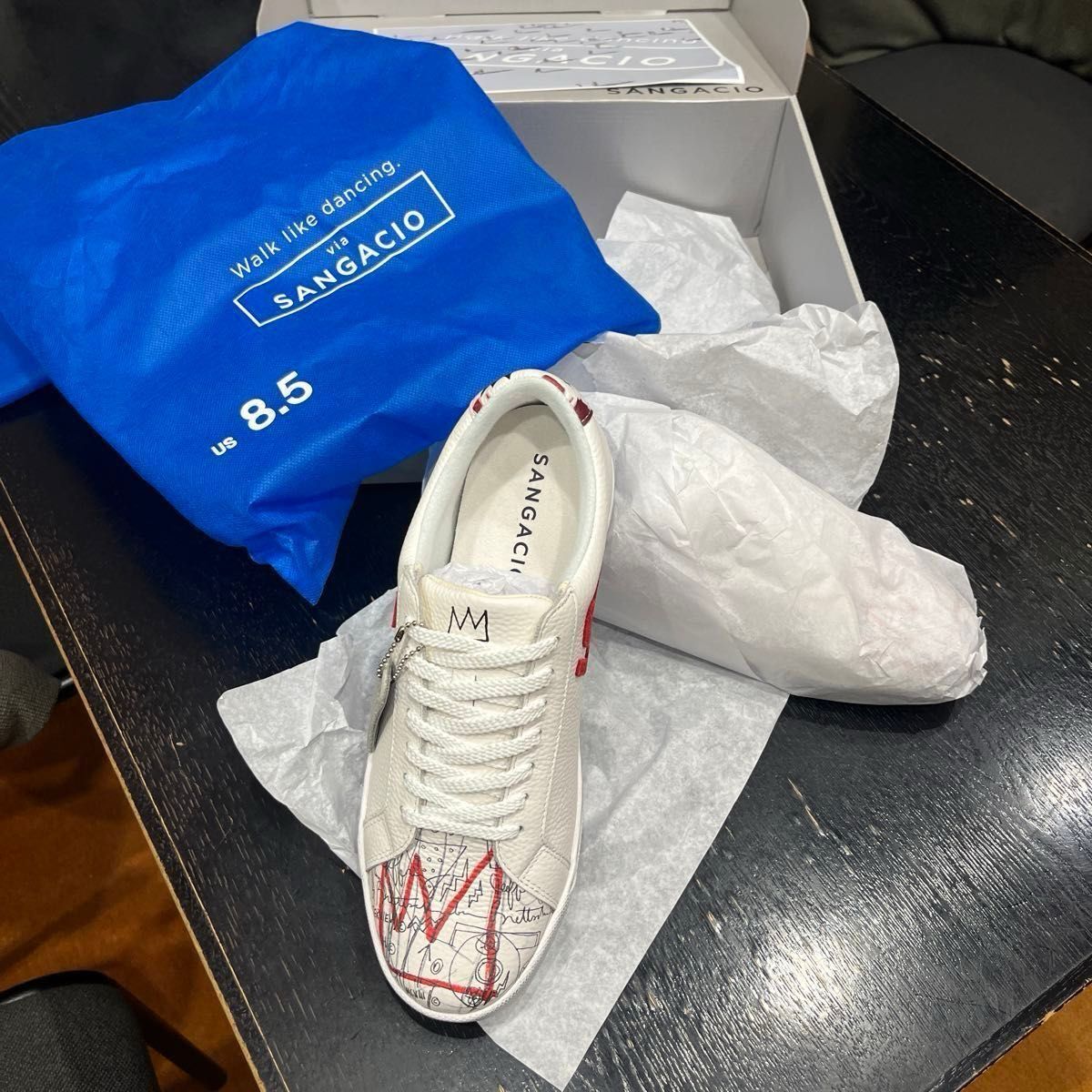 Basquiat x nyu SANGACIO Leather Sneakers Handmade Japan