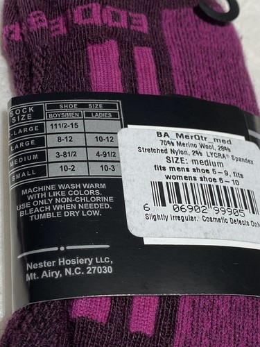 2 Pair Medium EDDIE BAUER Merino Wool Fuchsia Men Ankle Size Med 4-9 By Ballston - Picture 8 of 8