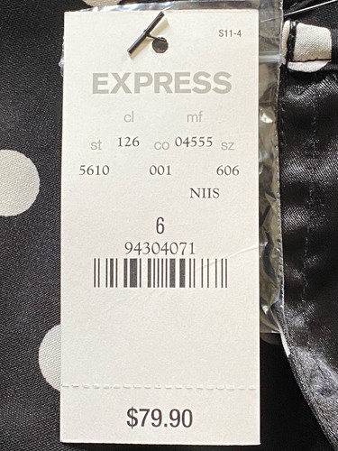 Express schwarz & weiß Tupfen Flattern Ärmel Rüsche Oberteil Midi Kleid Gr. 6 neu mit Etikett - Bild 11 von 11