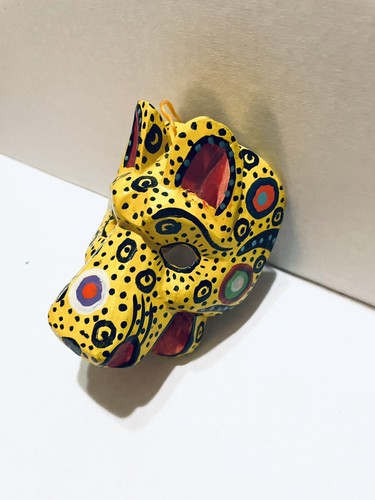 Ornamental Guatemala Hancrafted Tiger Mask 3" x 4" - Picture 3 of 4