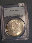 1879 P Ms 63 Pcgs Morgan Nice Light Golden Edge Hue Toning
