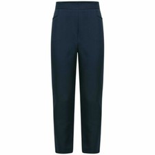 GIRLS NEW SCHOOL HALF ELASTICATED WAIST TROUSERS POCKET PANTS SIZE 2-13 YEARS