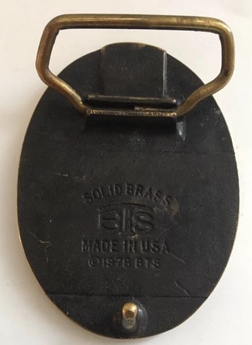 Vintage signierte BTS massive Messing Gürtelschnalle 1978 Quarter Horse It/390 - Bild 8 von 8