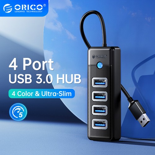 ORICO 4-Port USB HUB 3.0, USB Splitter for Laptop with 0.5ft Cable Fast Transfer