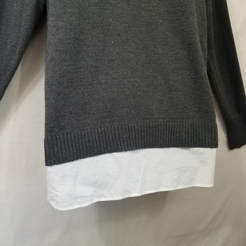 Ivanka Trum Sweater Womens Gray Zip Shoulder Trim Hem Preppy Career Sz Large - Picture 12 of 16