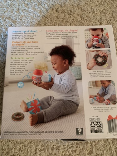 Fisher Price Seasons Greetings Gift Set Baby Teethable Cup Donut Snowball Gift - Picture 2 of 2
