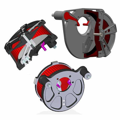 Ricks HARLEY Touring Desde 2017 "RODDER" LUFTFILTER Billet-Alu Negro - Imagen 5 de 10