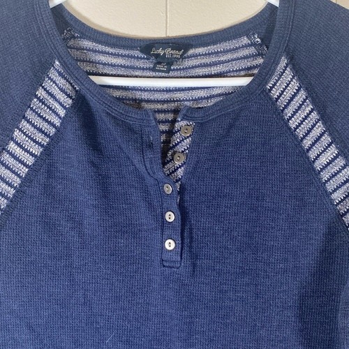 Lucky Brand Thermo Henley blau Gr. Medium Boho Bohemian - Bild 3 von 11