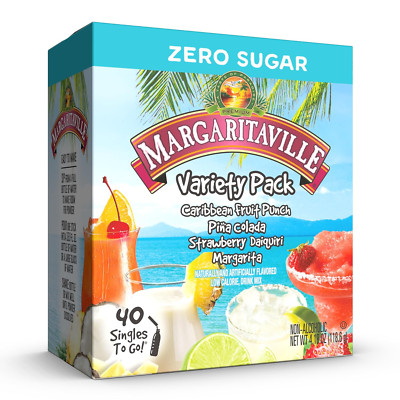 Margaritaville Singles to Go Water Drink Mix, Variety Pack, Includes 4 Flavors: 