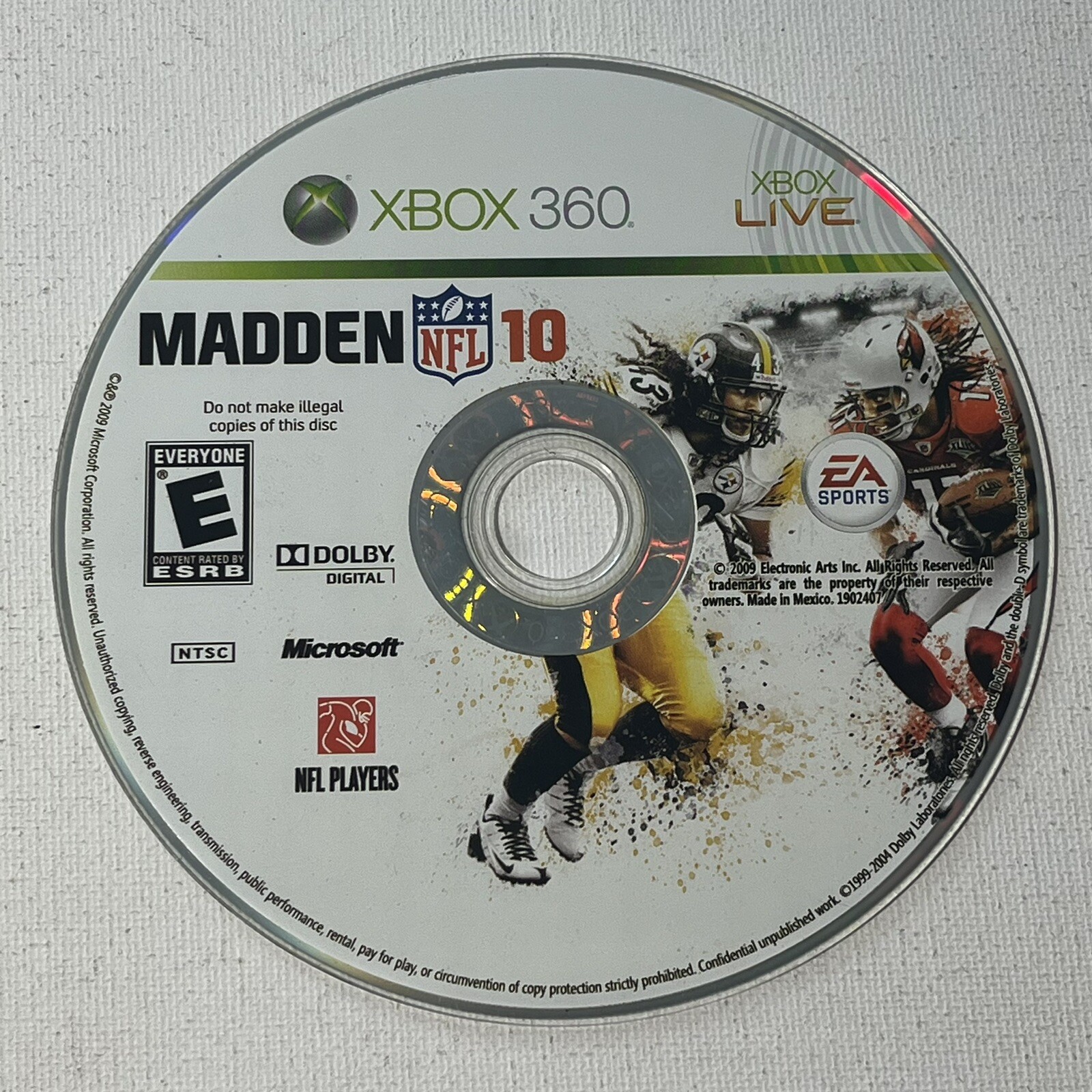 Madden NFL 10 (Xbox 360) "DISC ONLY"