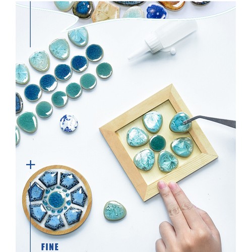 Ceramic Mosaic Tiles Handmade DIY Porcelain Tiles Crafts For Picture Wall Decor - Picture 2 of 29