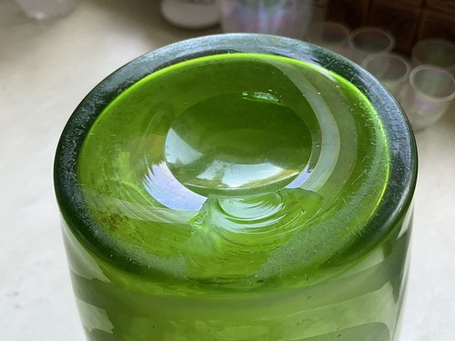 RARE C1890 LOETZ Phaenomen Creta IRIDESCENT FEATHERED URANIUM ART Glass VASE 11” - Picture 16 of 22