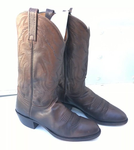 Lucchese Mens Size 8 D Cowboy Boots 2000 Lone Star T3099R4 Walnut Brown 04556 - Picture 2 of 6