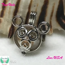 Meeska Mooska Mickey - Silver Plated - Locket Pearl Cage Pendant - Hold 6mm-8mm