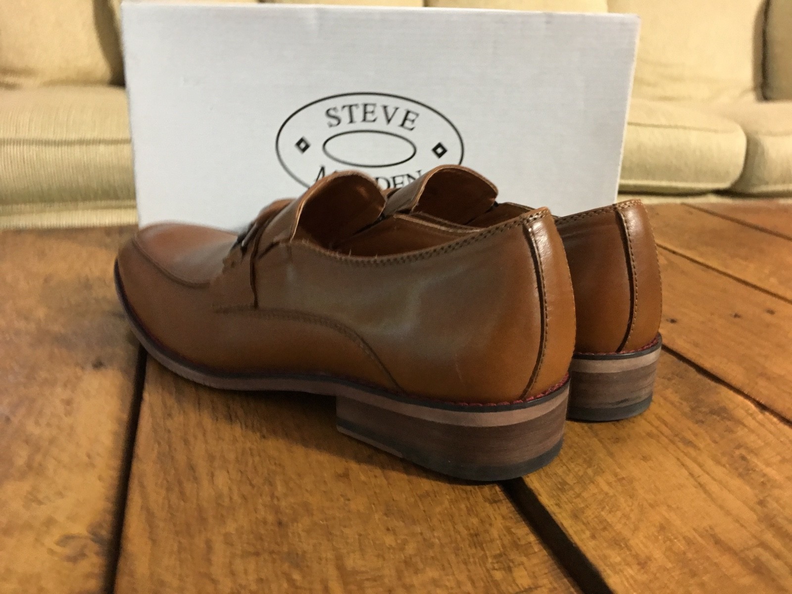 Steve Madden Tan marrone marrone marrone Pelle Luxury Loafer 8.5 NIB cf2a7a Steve Madden Tan marrone marrone marrone Pelle Luxury Loafer 8.5 NIB cf2a7a