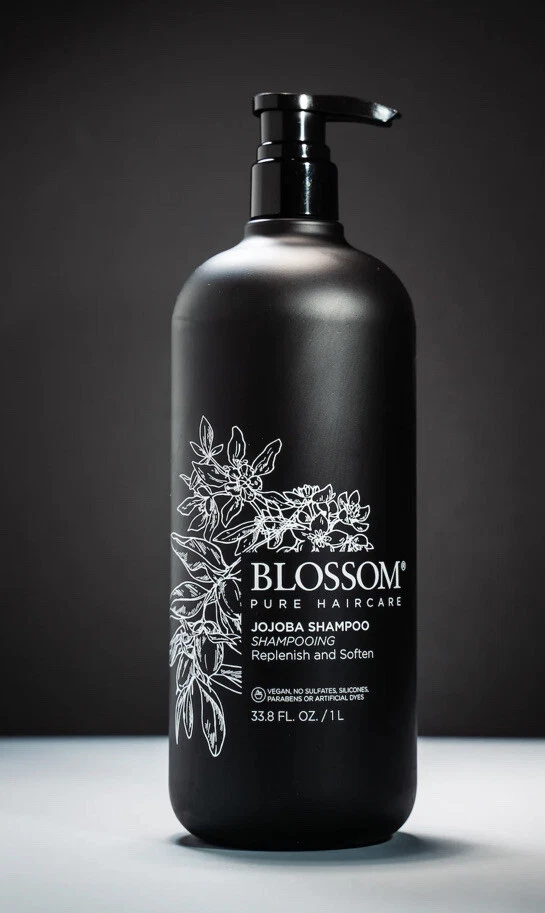 Blossom Pure Haircare jojoba Shampoo Replenish and Soften Vegan 33.8 Floz