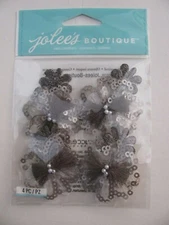 Jolee's Boutique GREY SEQUINS FLORALS Embellishments NIP