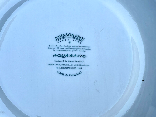 JOHNSON BROS England Aquabatic DINNER PLATE Rare - Picture 4 of 4