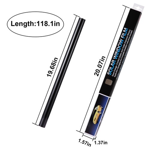 20" Uncut Window Tint VLT Film Heat Reduce Block Shade Blackout Mirror Home Car - Picture 9 of 22