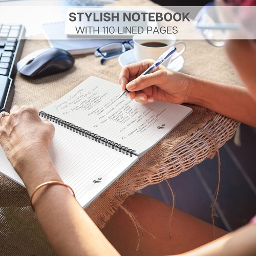 Aesthetic Spiral Notebook 10.5x8.5 Inch College Ruled with Large Pocket - Picture 2 of 8