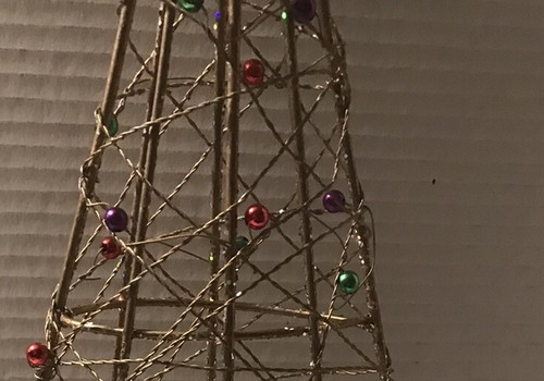 Vintage MCM Atomic Space Age Eames Era Wire Cone Gold 16”Christmas Tree - Picture 5 of 7