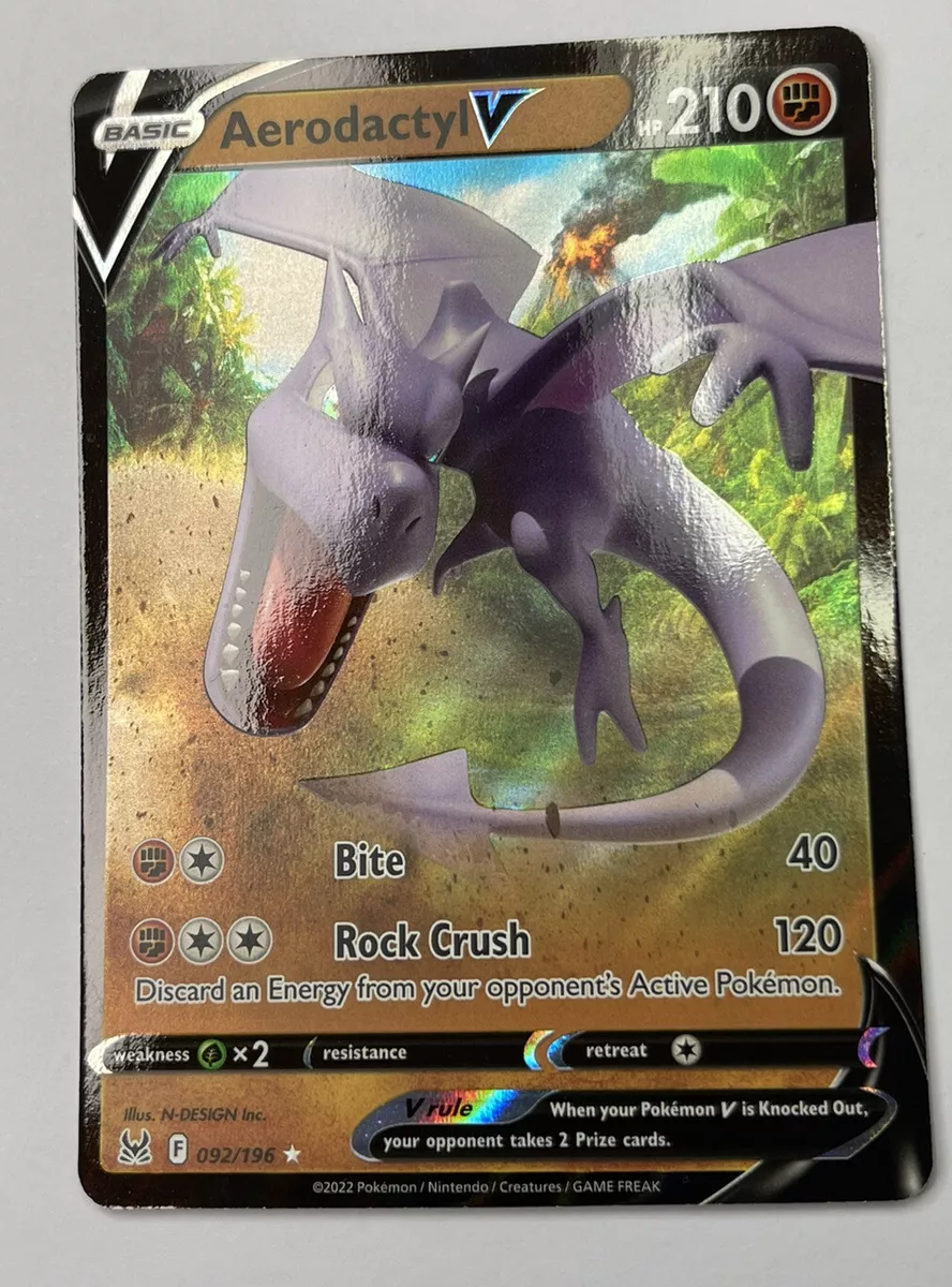 Pokemon Aerodactyl V 092/196 - Lost Origin - Ultra Rare - NM - Free Holo  Card