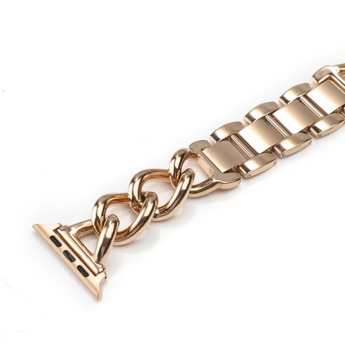 Correa de moda gruesa de una fila de acero inoxidable para Apple Watch S10/9/8/7/6/Ultra/SE - Imagen 8 de 9