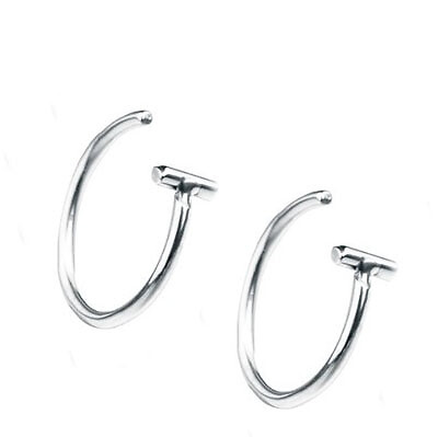 Goth Pair Stainless Non Piercing Nose Rings-Lip Rings-Earrings In Silver Or Gold - Picture 20 of 37