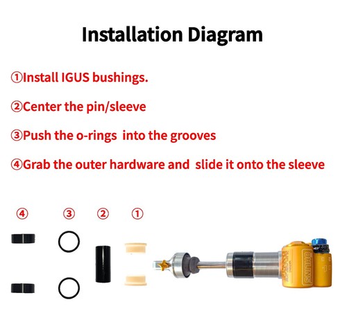 M8 Rear Shock Mounting Hardware IGUS DU Bushing W:18-60mm ,Fit Fox,RockShox,etc - Picture 71 of 84