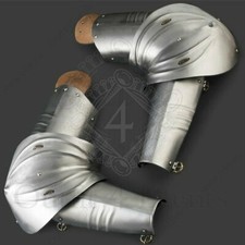 Medieval Larp German Pair of Steel Arms Armor Bracers Hand Protection Guard