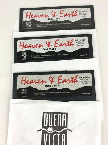 Vintage 1992 Heaven & Earth PC Computer Game on 5.25" Disks Big Box Untested - Picture 10 of 12
