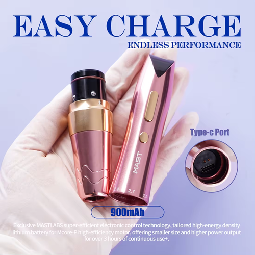 Mast P60 Wireless Tattoo Machine Gun penna trucco permanente set aghi 2,2- 3,2 - Foto 4 di 40