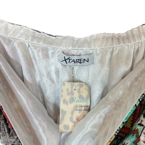 Xtaren | Multicolored Colorful Strapless Maxi Dress Patchwork Stripe Boho Indie - Afbeelding 6 van 6