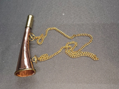 Messing Signalhorn Tröte 14 cm mit Kette - Bild 16 von 18