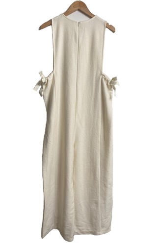 MADEWELL Texture & Thread Side-Tie Jumpsuit Bright Ivory Sz M J2891 - Picture 6 of 9
