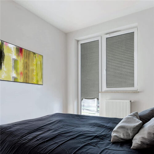Self Adhesive Stick on Temporary Curtains Pleated Blinds Drapes Windows Covers - Picture 10 of 26