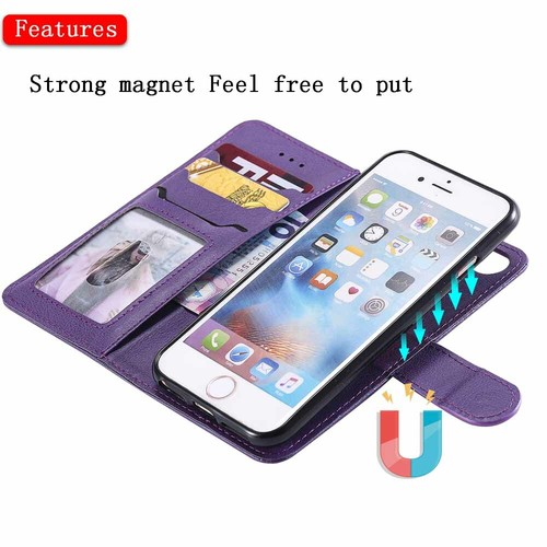 For iPhone SE 2 X 6 7 8 11 Pro Max Magnetic Detachable Wallet Leather Case Cover - Picture 40 of 49