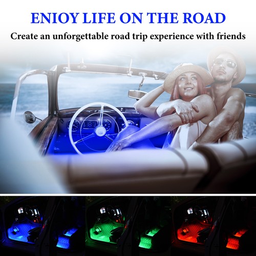 2PCS LED Car Interior Floor Décor Ambient Lights Strip Lights Floor Decorations - Picture 4 of 13