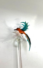 Murano Glas Stab mit Kolibri Vogel  Cocktail ca.  48 cm hoch