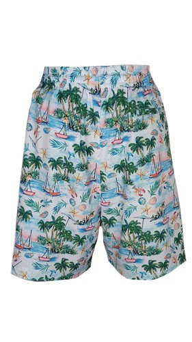 Caribbean Men's Big And Tall 6" Inseam Palm Tree Ocean Swim Wear Shorts - Picture 2 of 2