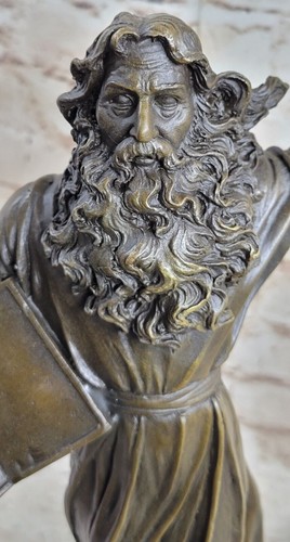 Echte Bronze Moses hält die zehn Gebote Statue Skulptur Figur Deal - Bild 7 von 10