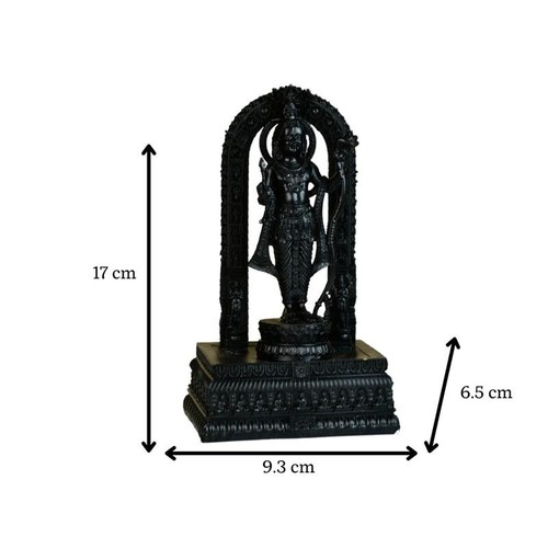 Sowpeace Premium Resin Rama Statue – Black, 9.3 cm Table Decor, Set of 1 - Picture 4 of 7