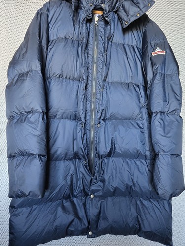Holubar Mustang Long Down Jacket Men Sz XXL Dark Blue Full Zip Outdoor - Picture 2 of 18