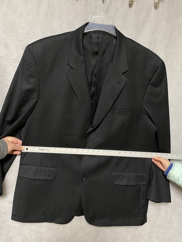 Alfani Suit Men 46L Gray Striped 2B Wool Career Academia Formal Pants 40x29 Luxe - Picture 4 of 21